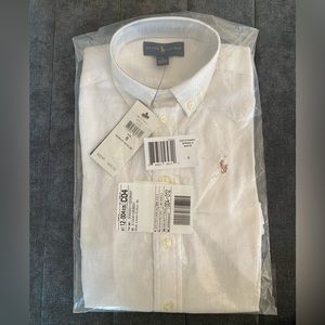 Ralph Lauren BOY Slub Linen-Cotton (Long Sleeves) Shirt - WHITE - Size 6